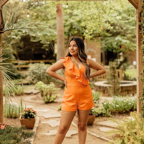 Do + Be V-Neck Ruffle Romper - Picture 2 of 4